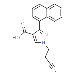ChemSpider 2D Image | 1-(2-Cyanoethyl)-3-(1-naphthyl)-1H-pyrazole-4-carboxylic acid | C17H13N3O2