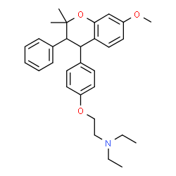 ChemSpider 2D Image | N,N-Diethyl-2-[4-(7-methoxy-2,2-dimethyl-3-phenyl-3,4-dihydro-2H-chromen-4-yl)phenoxy]ethanamine | C30H37NO3