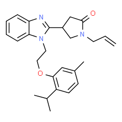 ChemSpider 2D Image | 1-Allyl-4-{1-[2-(2-isopropyl-5-methylphenoxy)ethyl]-1H-benzimidazol-2-yl}-2-pyrrolidinone | C26H31N3O2