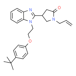 ChemSpider 2D Image | 1-Allyl-4-{1-[2-(4-tert-butylphenoxy)ethyl]-1H-benzimidazol-2-yl}pyrrolidin-2-one | C26H31N3O2