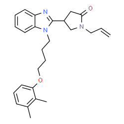ChemSpider 2D Image | 1-Allyl-4-{1-[4-(2,3-dimethylphenoxy)butyl]-1H-benzimidazol-2-yl}-2-pyrrolidinone | C26H31N3O2