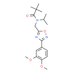 ChemSpider 2D Image | N-{[3-(3,4-Dimethoxyphenyl)-1,2,4-oxadiazol-5-yl]methyl}-N-isopropyl-2,2-dimethylpropanamide | C19H27N3O4