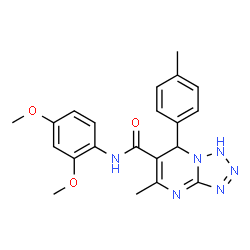 ChemSpider 2D Image | N-(2,4-Dimethoxyphenyl)-5-methyl-7-(4-methylphenyl)-1,7-dihydrotetrazolo[1,5-a]pyrimidine-6-carboxamide | C21H22N6O3