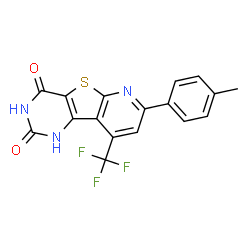 ChemSpider 2D Image | 7-(4-Methylphenyl)-9-(trifluoromethyl)pyrido[3',2':4,5]thieno[3,2-d]pyrimidine-2,4(1H,3H)-dione | C17H10F3N3O2S