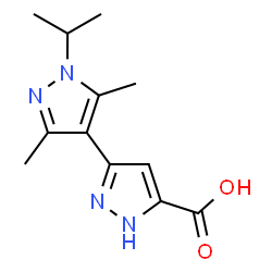 ChemSpider 2D Image | 1'-isopropyl-3',5'-dimethyl-2H-[3,4'-bipyrazole]-5-carboxylic acid | C12H16N4O2