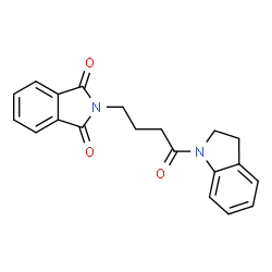 ChemSpider 2D Image | Isoindole-1,3(2H)-dione, 2-[4-(2,3-dihydroindol-1-yl)-4-oxobutyl]- | C20H18N2O3