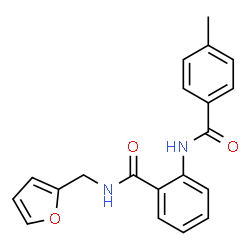 ChemSpider 2D Image | N-(2-Furylmethyl)-2-[(4-methylbenzoyl)amino]benzamide | C20H18N2O3