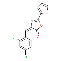 ChemSpider 2D Image | 4-(2,4-Dichloro-benzylidene)-2-furan-2-yl-4H-oxazol-5-one | C14H7Cl2NO3
