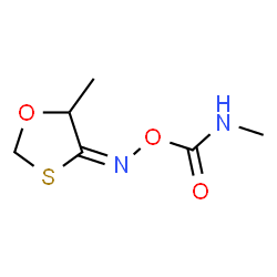 ChemSpider 2D Image | (Methylamino){[(E)-(5-methyl-1,3-oxathiolan-4-ylidene)amino]oxy}methanone | C6H10N2O3S