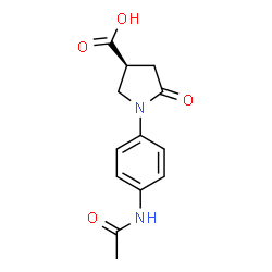 ChemSpider 2D Image | (3S)-1-(4-Acetamidophenyl)-5-oxo-3-pyrrolidinecarboxylic acid | C13H14N2O4