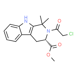 ChemSpider 2D Image | Methyl (3S)-2-(chloroacetyl)-1,1-dimethyl-2,3,4,9-tetrahydro-1H-beta-carboline-3-carboxylate | C17H19ClN2O3