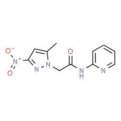 ChemSpider 2D Image | 2-(5-Methyl-3-nitro-1H-pyrazol-1-yl)-N-(2-pyridinyl)acetamide | C11H11N5O3