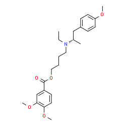 ChemSpider 2D Image | 4-{Ethyl[(2S)-1-(4-methoxyphenyl)-2-propanyl]amino}butyl 3,4-dimethoxybenzoate | C25H35NO5