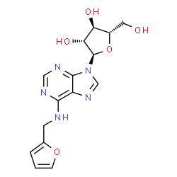 ChemSpider 2D Image | 9-(alpha-L-Arabinofuranosyl)-N-(2-furylmethyl)-9H-purin-6-amine | C15H17N5O5