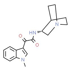 ChemSpider 2D Image | N-[(3R)-1-azabicyclo[2.2.2]octan-3-yl]-2-(1-methyl-3-indolyl)-2-oxoacetamide | C18H21N3O2