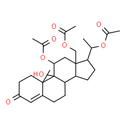 ChemSpider 2D Image | 9-Hydroxy-3-oxopregn-4-ene-11,18,20-triyl triacetate | C27H38O8