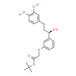 ChemSpider 2D Image | (R)-tert-Butyl 2-(3-(3-(3,4-dimethoxyphenyl)-1-hydroxypropyl)phenoxy)acetate | C23H30O6