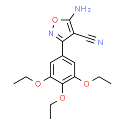 ChemSpider 2D Image | 5-Amino-3-(3,4,5-triethoxyphenyl)-1,2-oxazole-4-carbonitrile | C16H19N3O4