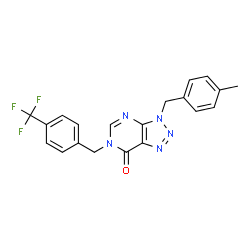 ChemSpider 2D Image | 3-(4-Methylbenzyl)-6-[4-(trifluoromethyl)benzyl]-3,6-dihydro-7H-[1,2,3]triazolo[4,5-d]pyrimidin-7-one | C20H16F3N5O