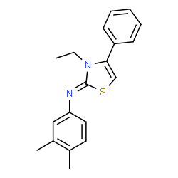 ChemSpider 2D Image | (2Z)-N-(3,4-Dimethylphenyl)-3-ethyl-4-phenyl-1,3-thiazol-2(3H)-imine | C19H20N2S