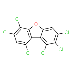 ChemSpider 2D Image | 1,2,3,6,7,9-HEXACHLORODIBENZOFURAN | C12H2Cl6O