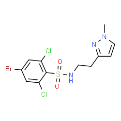 ChemSpider 2D Image | 4-Bromo-2,6-dichloro-N-[2-(1-methyl-1H-pyrazol-3-yl)ethyl]benzenesulfonamide | C12H12BrCl2N3O2S