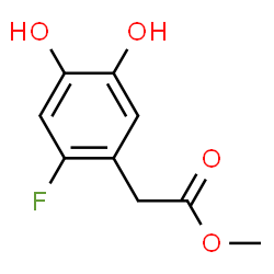 ChemSpider 2D Image | Methyl (2-fluoro-4,5-dihydroxyphenyl)acetate | C9H9FO4
