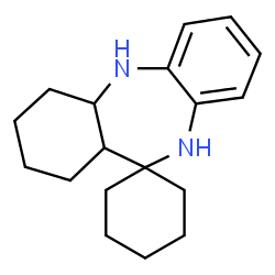 ChemSpider 2D Image | 1',2',3',4',4a',5',10',11a'-Octahydrospiro[cyclohexane-1,11'-dibenzo[b,e][1,4]diazepine] | C18H26N2