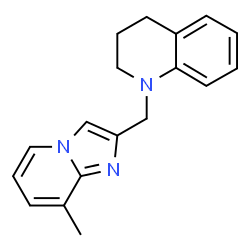 ChemSpider 2D Image | 1-(8-Methyl-imidazo[1,2-a]pyridin-2-ylmethyl)-1,2,3,4-tetrahydro-quinoline | C18H19N3