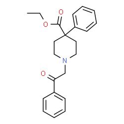 ChemSpider 2D Image | Ethyl 1-(2-oxo-2-phenylethyl)-4-phenyl-4-piperidinecarboxylate | C22H25NO3