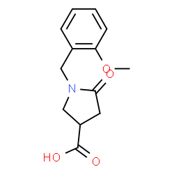 ChemSpider 2D Image | 1-(2-Methoxybenzyl)-5-oxo-3-pyrrolidinecarboxylic acid | C13H15NO4