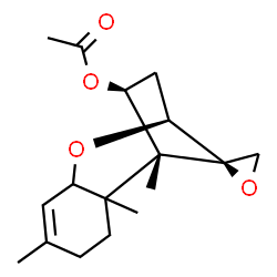 ChemSpider 2D Image | (2alpha,4beta,5alpha,6xi,11xi,12R)-12,13-Epoxytrichothec-9-en-4-yl acetate | C17H24O4
