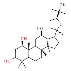 ChemSpider 2D Image | (1beta,5xi,9xi,12beta,14xi,17xi,20R,24S)-20,24-Epoxydammarane-1,3,12,25-tetrol | C30H52O5