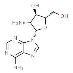 ChemSpider 2D Image | 9-(2-Amino-2-deoxy-beta-L-arabinofuranosyl)-9H-purin-6-amine | C10H14N6O3