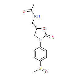 ChemSpider 2D Image | N-({(5S)-3-[4-(Methylsulfinyl)phenyl]-2-oxo-1,3-oxazolidin-5-yl}methyl)acetamide | C13H16N2O4S