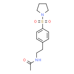 ChemSpider 2D Image | N-{2-[4-(1-Pyrrolidinylsulfonyl)phenyl]ethyl}acetamide | C14H20N2O3S