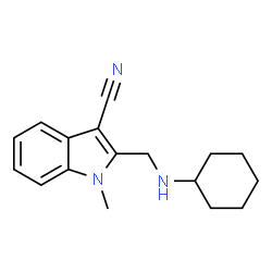 ChemSpider 2D Image | Indole-3-carbonitrile, 2-cyclohexylaminomethyl-1-methyl- | C17H21N3