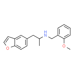 ChemSpider 2D Image | 1-(1-Benzofuran-5-yl)-N-(2-methoxybenzyl)-2-propanamine | C19H21NO2