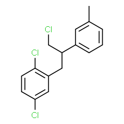 ChemSpider 2D Image | 1,4-Dichloro-2-[3-chloro-2-(3-methylphenyl)propyl]benzene | C16H15Cl3