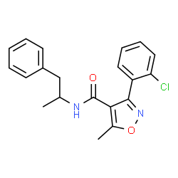 ChemSpider 2D Image | 3-(2-Chlorophenyl)-5-methyl-N-(1-phenyl-2-propanyl)-1,2-oxazole-4-carboxamide | C20H19ClN2O2