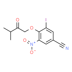 ChemSpider 2D Image | 3-Iodo-4-(3-methyl-2-oxobutoxy)-5-nitrobenzonitrile | C12H11IN2O4