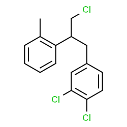 ChemSpider 2D Image | 1,2-Dichloro-4-[3-chloro-2-(2-methylphenyl)propyl]benzene | C16H15Cl3