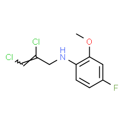 ChemSpider 2D Image | N-[(2Z)-2,3-Dichloro-2-propen-1-yl]-4-fluoro-2-methoxyaniline | C10H10Cl2FNO