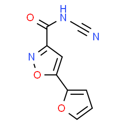 ChemSpider 2D Image | N-Cyano-5-(2-furyl)-1,2-oxazole-3-carboxamide | C9H5N3O3