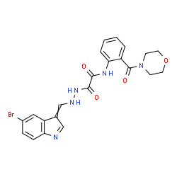 ChemSpider 2D Image | 2-{2-[(5-Bromo-3H-indol-3-ylidene)methyl]hydrazino}-N-[2-(4-morpholinylcarbonyl)phenyl]-2-oxoacetamide | C22H20BrN5O4
