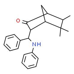 ChemSpider 2D Image | 3-[Anilino(phenyl)methyl]-5,5,6-trimethylbicyclo[2.2.1]heptan-2-one | C23H27NO