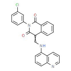 ChemSpider 2D Image | 2-(3-Chlorophenyl)-4-[(5-quinolinylamino)methylene]-1,3(2H,4H)-isoquinolinedione | C25H16ClN3O2