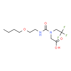 ChemSpider 2D Image | N-[(2-Butoxyethyl)carbamoyl]-N-(2,2,2-trifluoroethyl)glycine | C11H19F3N2O4
