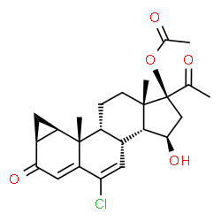 ChemSpider 2D Image | 15β-Hydroxy Cyproterone Acetate | C24H29ClO5