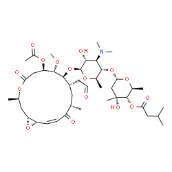 ChemSpider 2D Image | (2S,3S,4R,6S)-6-{[(2R,3S,4R,5R,6S)-6-{[(1R,3R,7R,8S,9S,10S,12S,14Z,16S)-7-Acetoxy-8-methoxy-3,12-dimethyl-5,13-dioxo-10-(2-oxoethyl)-4,17-dioxabicyclo[14.1.0]heptadec-14-en-9-yl]oxy}-4-(dimethylamino)
-5-hydroxy-2-methyltetrahydro-2H-pyran-3-yl]oxy}-4-hydroxy-2,4-dimethyltetrahydro-2H-pyran-3-yl 3-methylbutanoate (non-preferred name) | C42H67NO16